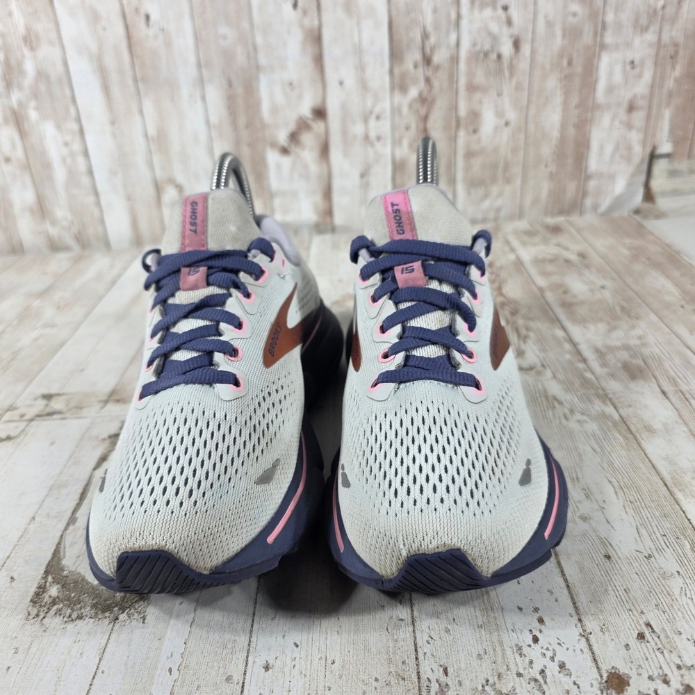 Brooks Ghost 15 Womens Running Shoes Wide D Oyster Pink Alloy Size 5.5 - Picture 2 of 8